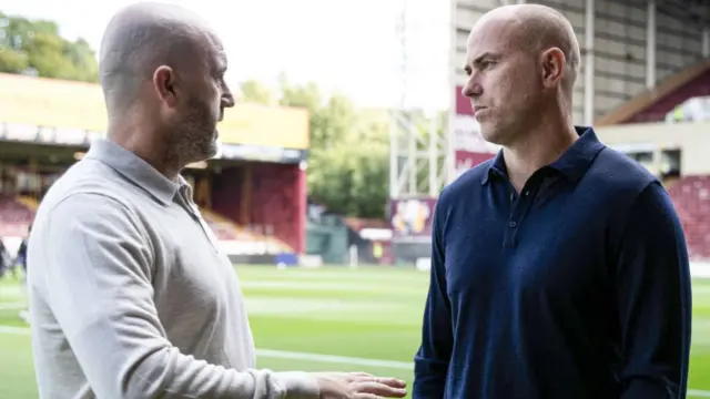 Well boss Askou has a pre-match chat with James McFadden