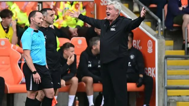 Steve Bruce on the touchline