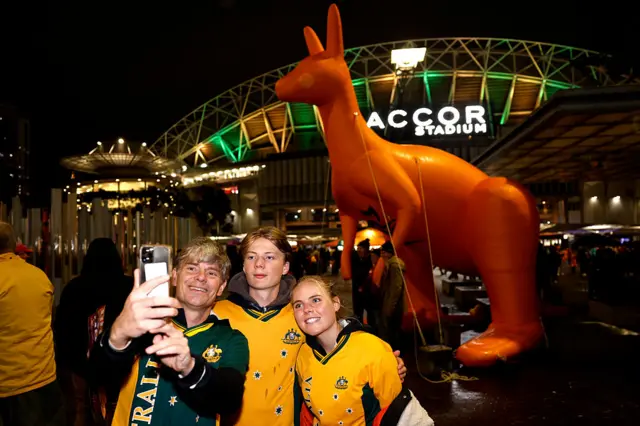 Fans outside the stadium