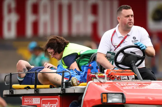Lana Skeldon is stretchered off