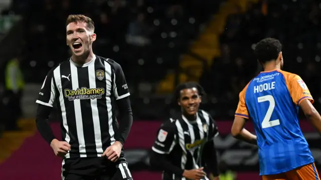 Conor Grant celebrates for Notts County against Shrewsbury Town