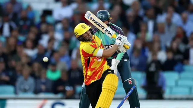 Joe Root of Trent Rockets is bowled