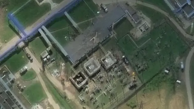 Satellite imagery captured by Maxar on 19 August shows damage to the Tambov pumping station following a Ukrainian drone attack