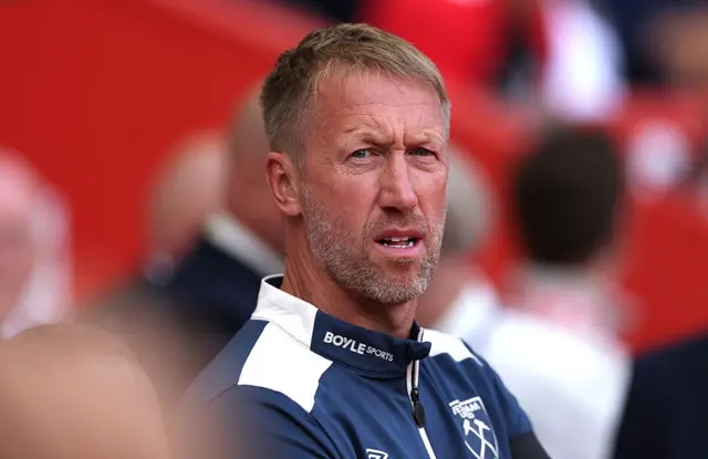 West Ham head coach Graham Potter looks on during the Premier League match between Sunderland and West Ham United at Stadium of Light on August 16, 2025 in Sunderland, England.