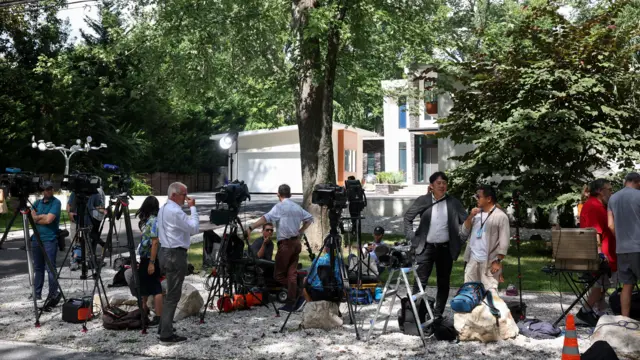 Media opposite John Bolton's home