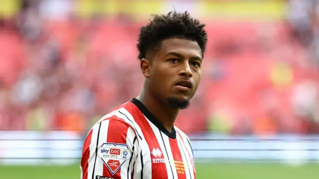 Rhian Brewster during his final appearance for Sheffield United