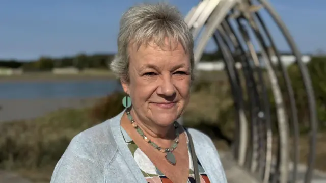 Caroline Schilt by memorial bridge in Shoreham