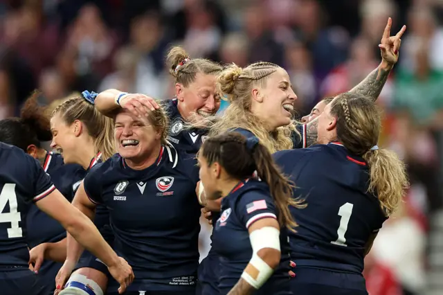 USA Celebrating a try