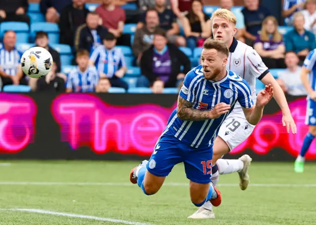 Bruce Anderson could have scored for Kilmarnock but his header went wide
