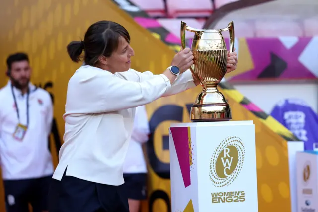 The new trophy for the Women's Rugby World Cup