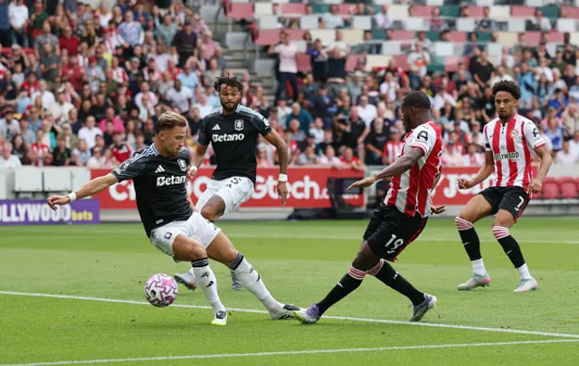 Dango Ouattara of Brentford scores his team's first goal