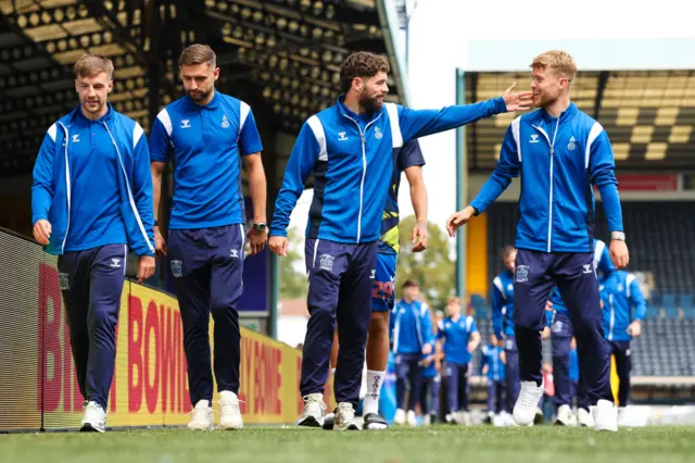 Kilmarnock players arriving at Rugby Park