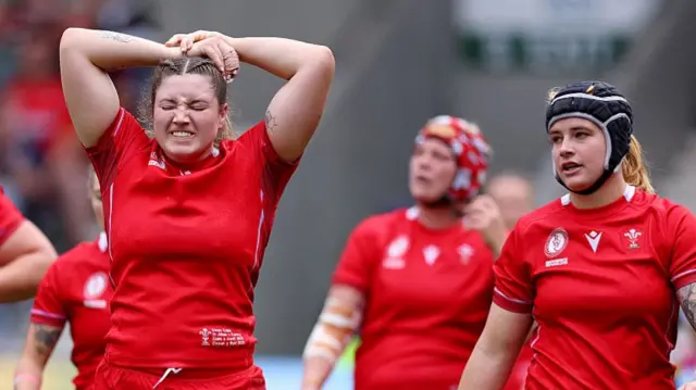 Wales players look disappointed