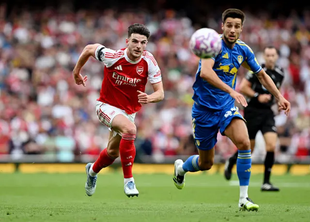 Rice cruises through the heart of the Leeds midfield
