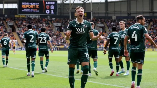 Ryan Hedges celebrates for Blackburn v Hull