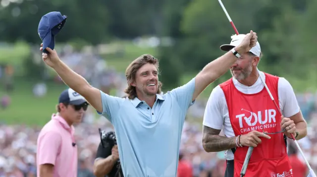 Tommy Fleetwood celebrates