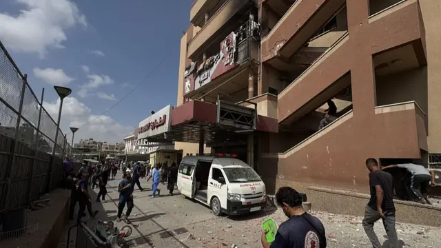 Aftermath of strikes on Nasser hospital