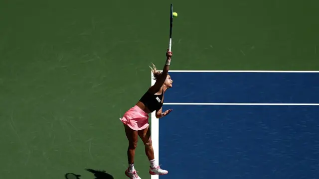 Renata Zarazua of Mexico serves