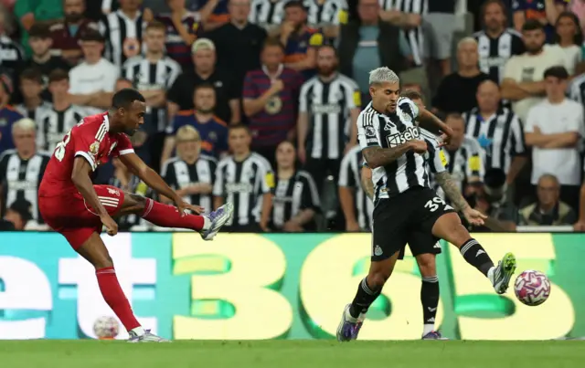 Liverpool's Ryan Gravenberch scores their first goal