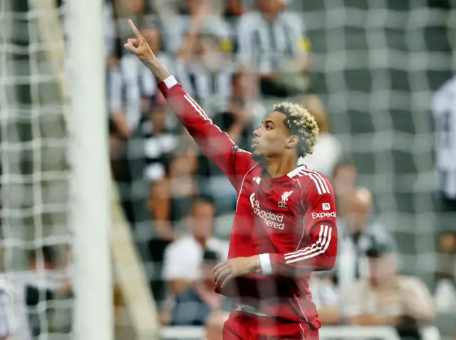 Liverpool's Hugo Ekitike celebrates scoring their second goal