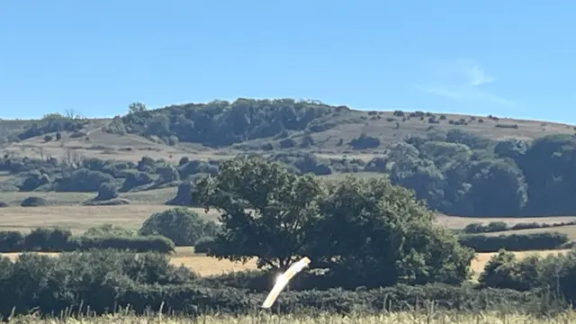 Crash site with possible view of helicopter blade