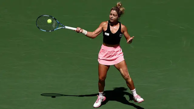 Renata Zarazua of Mexico plays a forehand shot