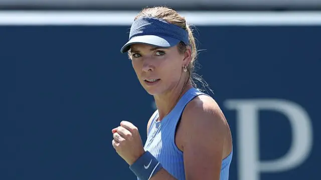 Katie Boulter clenches her fist