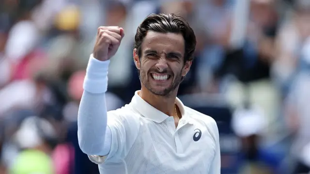 Lorenzo Musetti of Italy celebrates