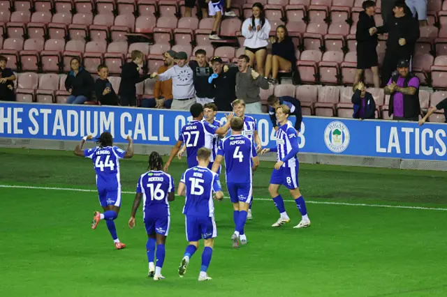 Fraser Murray of Wigan Athletic celebrates