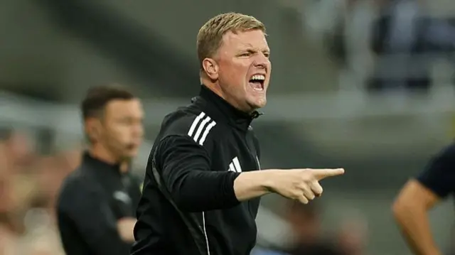 Eddie Howe during Newcastle's match against Liverpool
