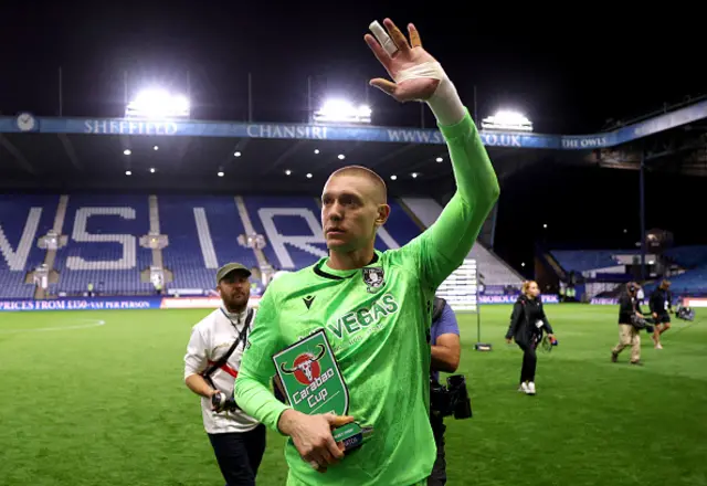 Ethan Horvath of Sheffield Wednesday acknowledges the fans