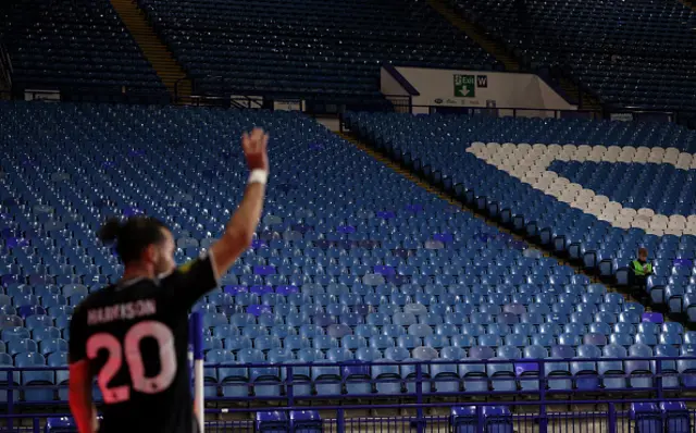 A general view of an empty 'kop' stand