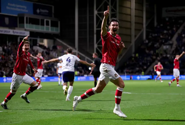 Kieffer Moore celebrates