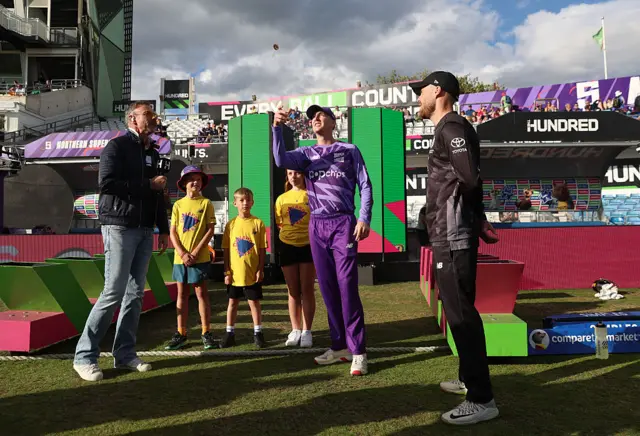 Harry Brook and Phil Salt at the toss