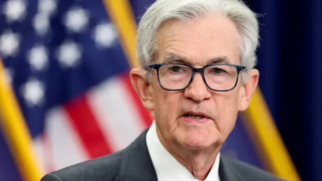 U.S. Federal Reserve Chair Jerome Powell speaks during a press conference following the issuance of the Federal Open Market Committee's statement on interest rate policy in Washington, D.C., US