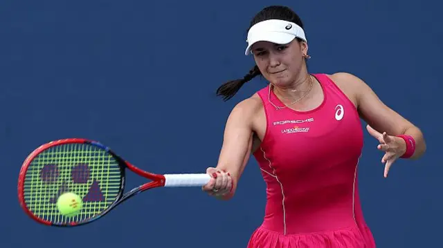 Eva Lys of Germany returns against Francesca Jones of Great Britain