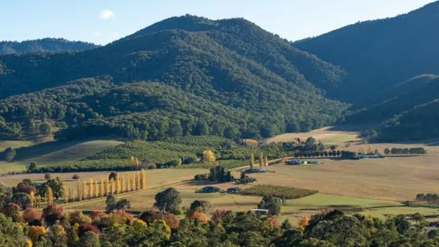 View of mountains and valley