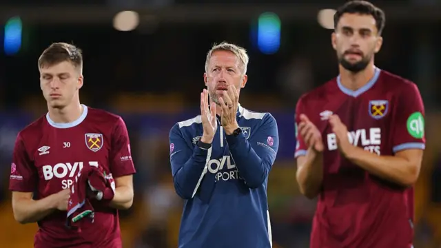 Graham Potter and two West Ham players
