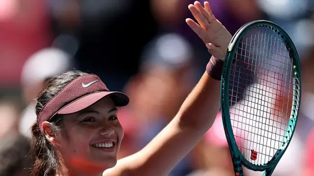 Emma Raducanu of Great Britain celebrates