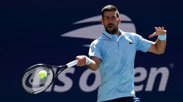 Novak Djokovic of Serbia in action