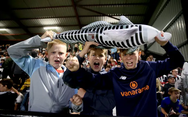 Grimsby Town fans during the Carabao Cup second round match