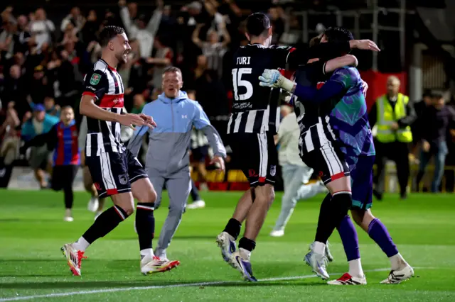 Grimsby Town celebrate.
