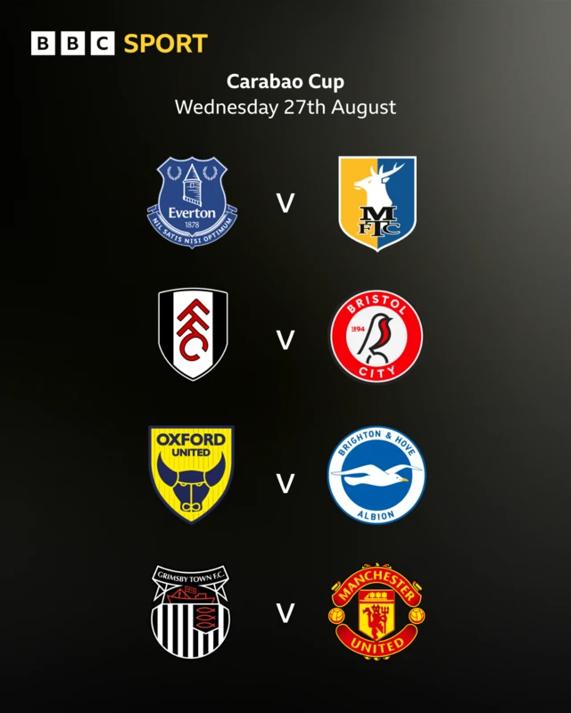 Carabao Cup fixtures
