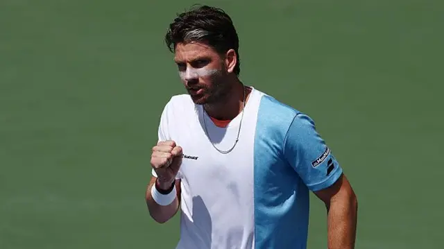 Cameron Norrie clenches his fist in celebration