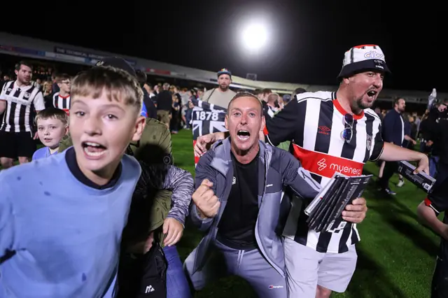 Grimsby Town fans celebrate
