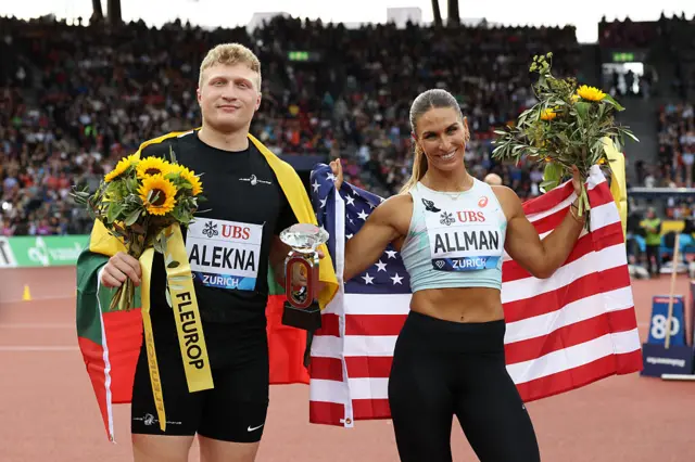 Discus champions Mykolas Alekna and Valarie Allman