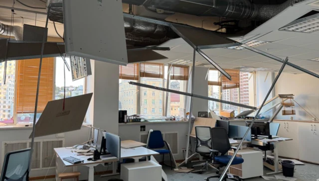 Aftermath of strike on the EU mission to Ukraine in Kyiv