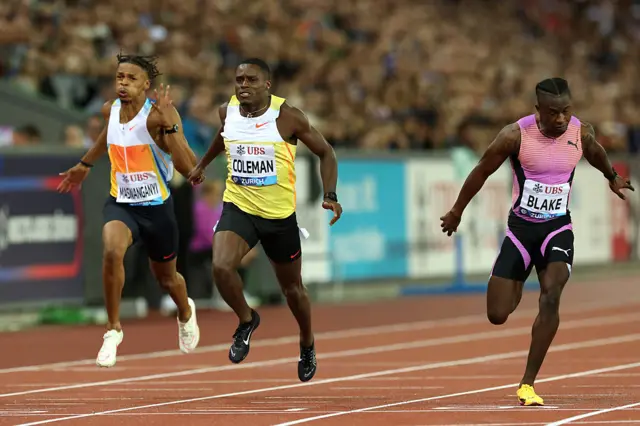 Christian Coleman wins 100m