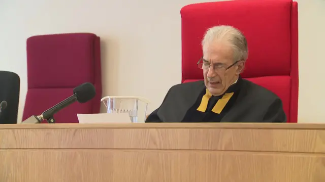 Lord Justice Bean in court.