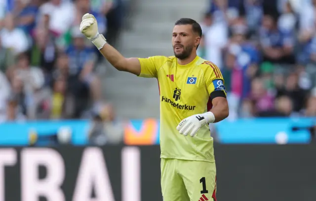 Hamburg goalkeeper Daniel Heuer Fernandes in action